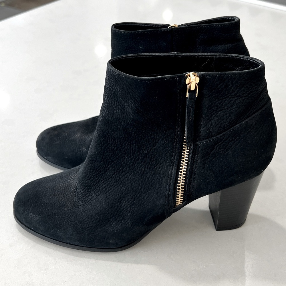 Cole Haan Black Leather Nubuck Boots